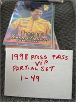 1998 PRESS PASS VIP RACING  PARTIAL SET