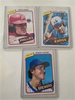ROSE YOUNT AND DAWSON 1980 OPC CARDS
