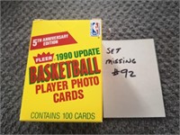 1990 FLEER UPDATE BASKETBALL SET MISSING 1 CARD