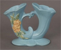 Vintage Weller Blue Wedding Double Vase