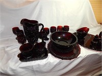 Lot of Avon Cape Cod Ruby Red Glassware