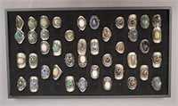Large Assortment of Adjustable Stone Rings