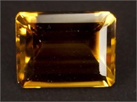7.58 CT Emerald Cut Orange Citrine Gemstone