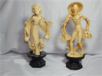 Vintage Faux Ivory Chinese Figurines Italy