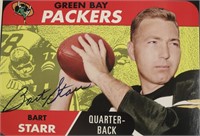 Autographed Bart Starr Topps Football Reprint Card