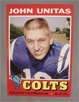 Signed John Unitas Topps 1971 Jumbo Card & Letter