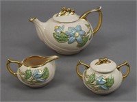 USA Hull Art Tea Pot - Sugar & Creamer Vintage Set