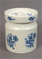 Portmeirion #9870 Blue Stoneware Crock with Lid