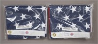 2 American Flags - New in Package - 3' x 5'
