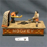 Cast Iron Hockey Mechanical Bank