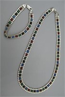 Sterling Silver Matching Beaded Necklace &
