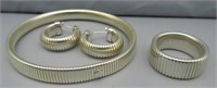 Matching Sterling Silver Set Including Bracelet,