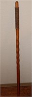Hand Made Walking Stick Rawhide Wrapped Handle