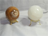 Polished Gemstone Spheres on Stands
