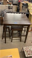 Square table with square stools 35 1/2” x 35 1/2”