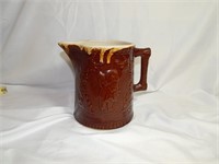 Antique Stoneware Pitcher Brown Slip Glaze
