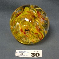 Art Glass Paperweight - Approx 4" Wide