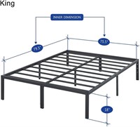 Platform steel bed frame