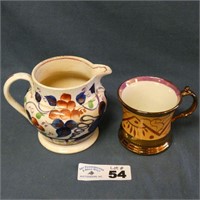 Gaudy Creamer (Repaired) & Luster Mug