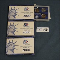 3 2000 US Mint Proof Sets