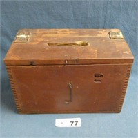 Wooden Ballet Box - Red Paint & Leather Hinges