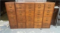 Unusual Oak Five Section Filing Cabinet