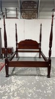 Link Taylor Mahogany Rice Carved Queen Size Bed