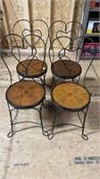 Set of Four Metal Ice Cream Chairs