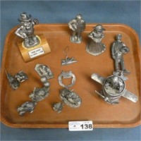 Various Pewter Figures Signed M. Ricker