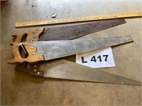 Vintage Wood Handled Hand Saws 3 +/-