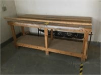 (2) wood work benches