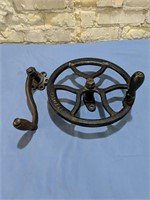 Antique "Caswell" Cast Iron 11" Hand Crank Wheel