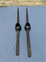 Antique Cast Iron Pick Axe Heads Aprx. 20" Long,