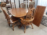 Gorgeous Mennonite Oak Dining Room Table With 6