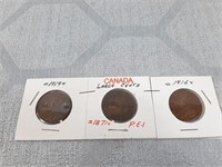 Canada Large Cents. 1871 PEI, 1919, and 1916