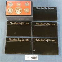 5 - 1978 US Mint Proof Sets in Shipping Box