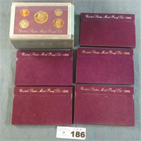 5 - 1988 US Mint Proof Sets in Shipping Box