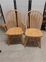 2 matching dining room chairs! 1 is Captain