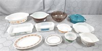 Large Lot Of Pyrex Casserole Dishes, Plates,