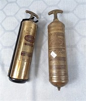 2 Vintage Fire Extinguishers Pyrene And Quick Aid