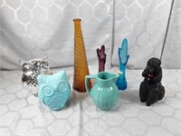 2 Owl Decor Figurines, Decor Vases, Etc