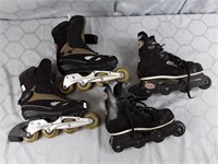 2 Pairs Of Roller Blades Bauer Size Unknown