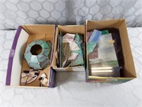 3 Boxes Of Assorted Stain Glass
