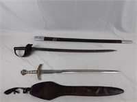 Lot to include Cavalry sword and fantasy sword