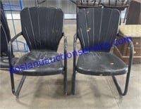 Pair of Vintage Metal Lawn Chairs (32”)