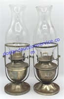 Pair of Matching Oil Lamps (15”)