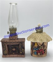 Pair of Small Oil Lamps (10”)