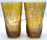 Pair of Indiana Glass Harvest Gold Tumblers