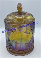 Indiana Glass Harvest Gold Candy Jar (9”)