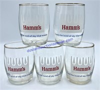 Lot of (5) Hamm’s Tasting Glasses